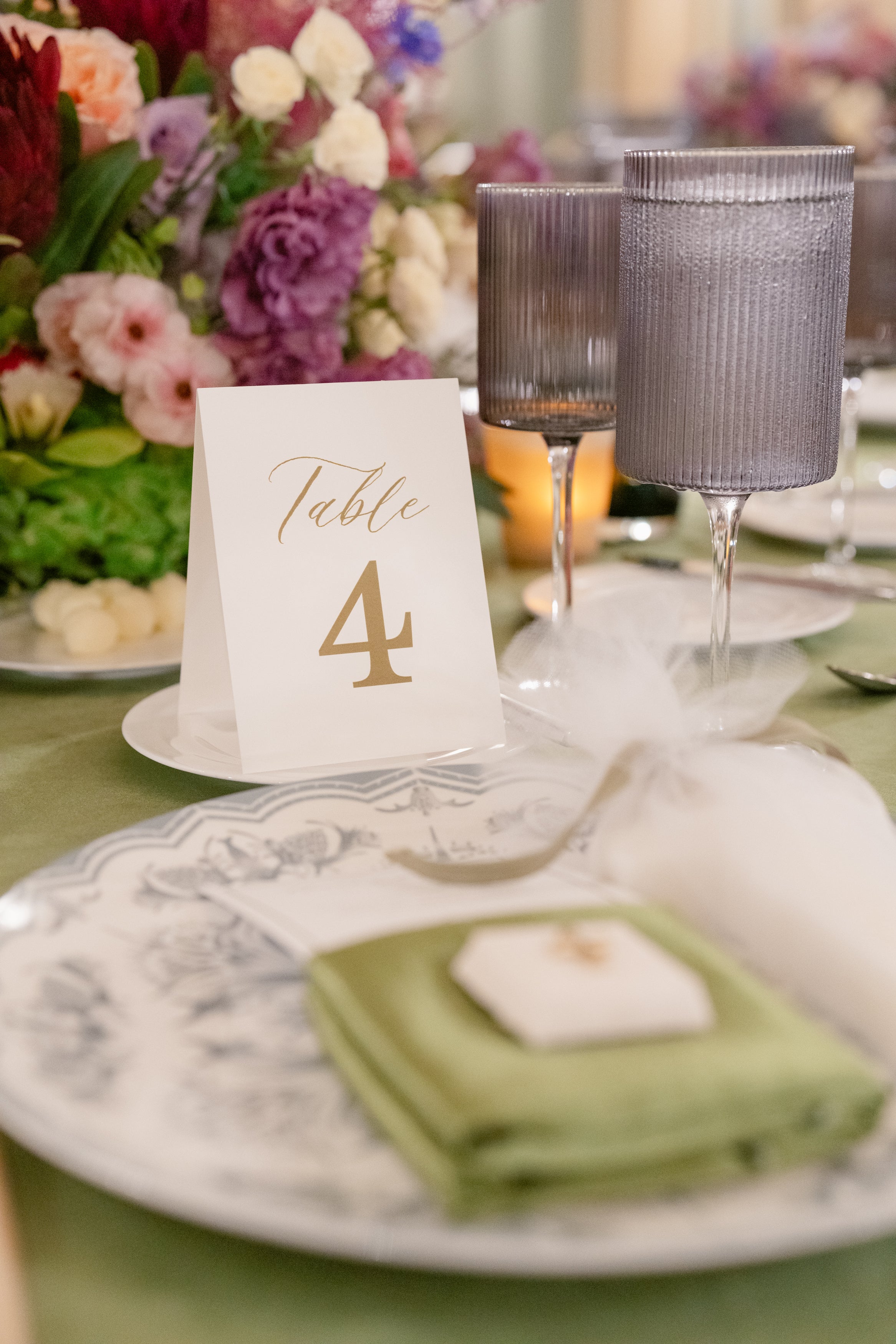 Tented Table Numbers - Style No. 2 | Card Stock with Printed Digits