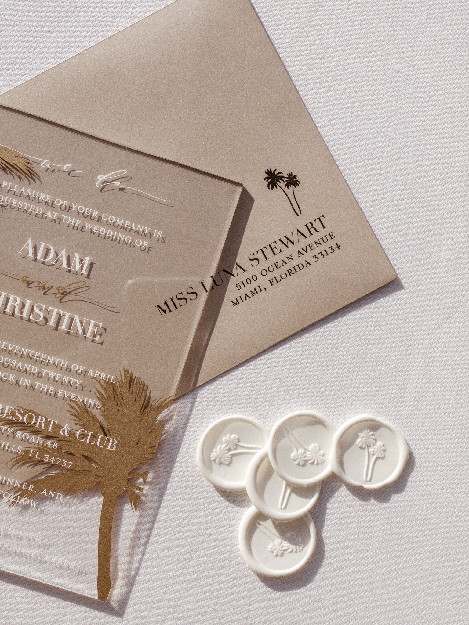 Palm Collection - Style No. 1 | Semi-Custom Acrylic Invitations