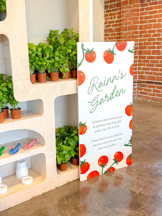 The Pomodoro – Garden Sign | Customizable Welcome/Event Signage