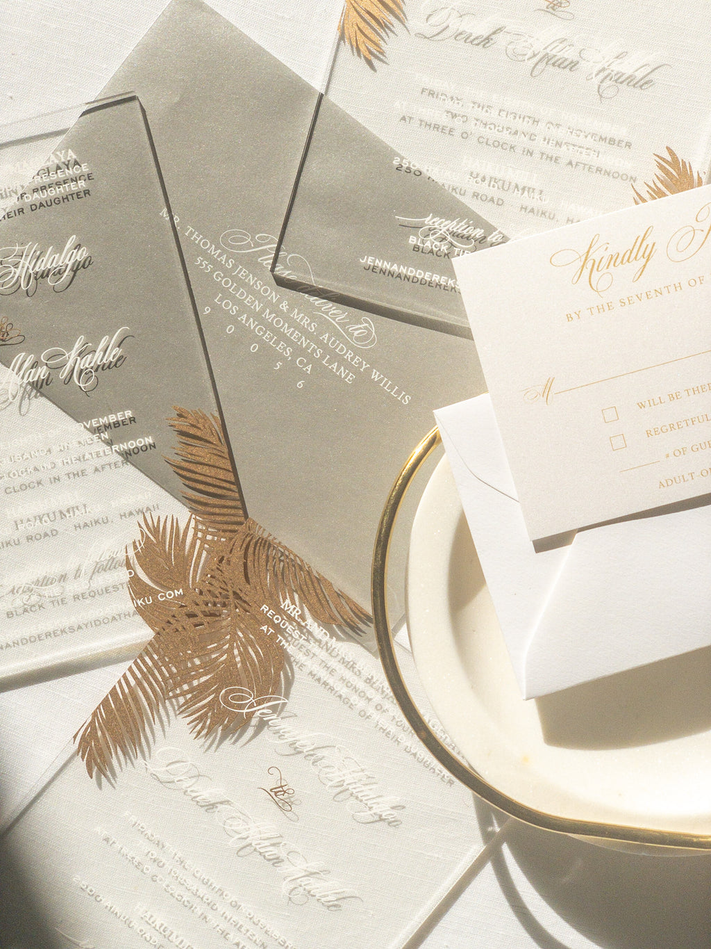 The Palm Collection - Style No. 3 | Semi-Custom Acrylic Invitations