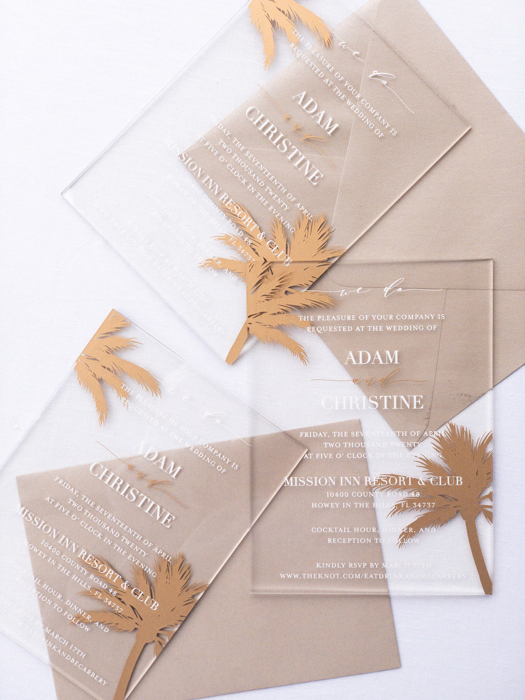 Palm Collection - Style No. 1 | Semi-Custom Acrylic Invitations