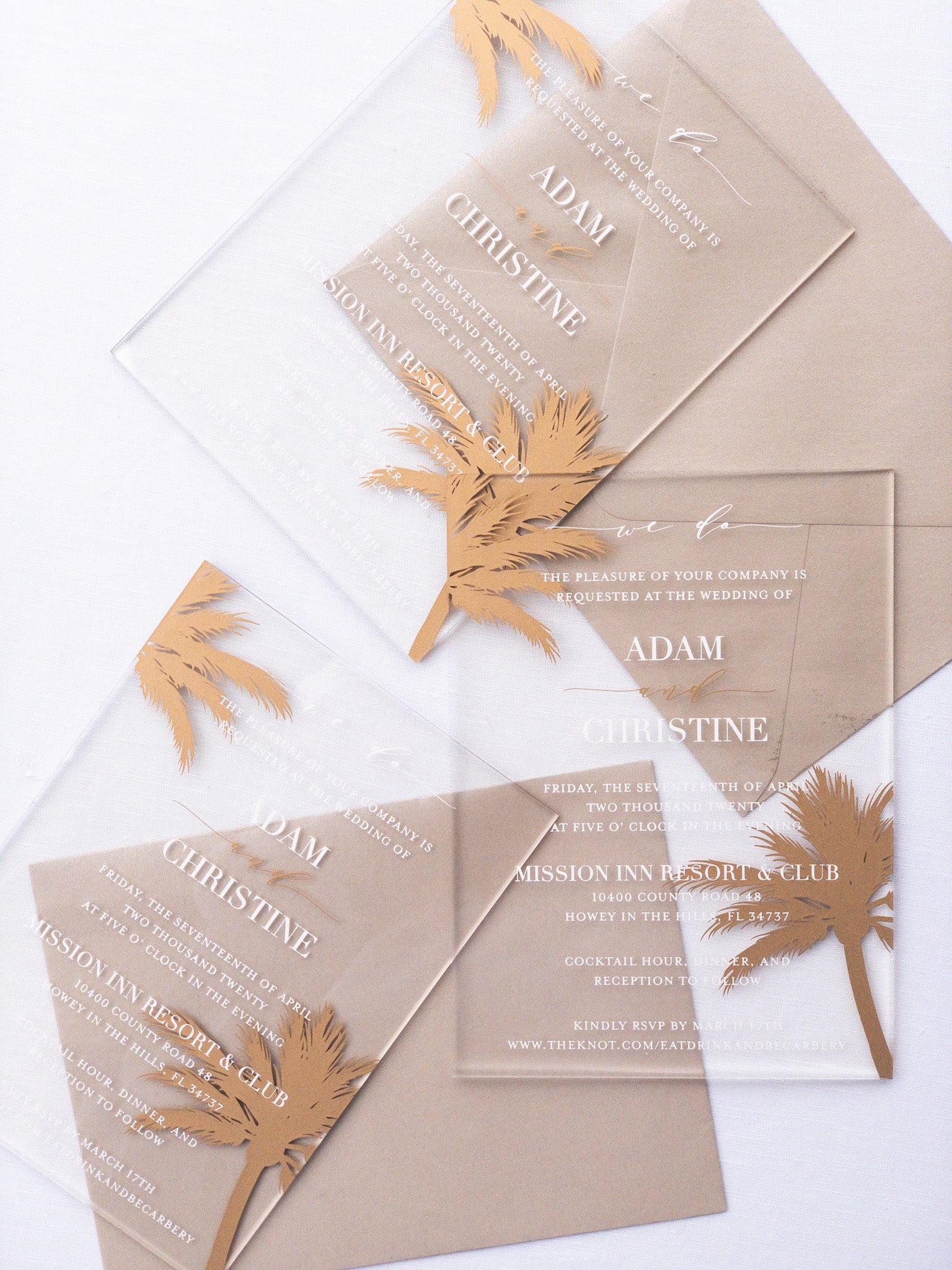 Palm Collection - Style No. 1 | Semi-Custom Acrylic Invitations