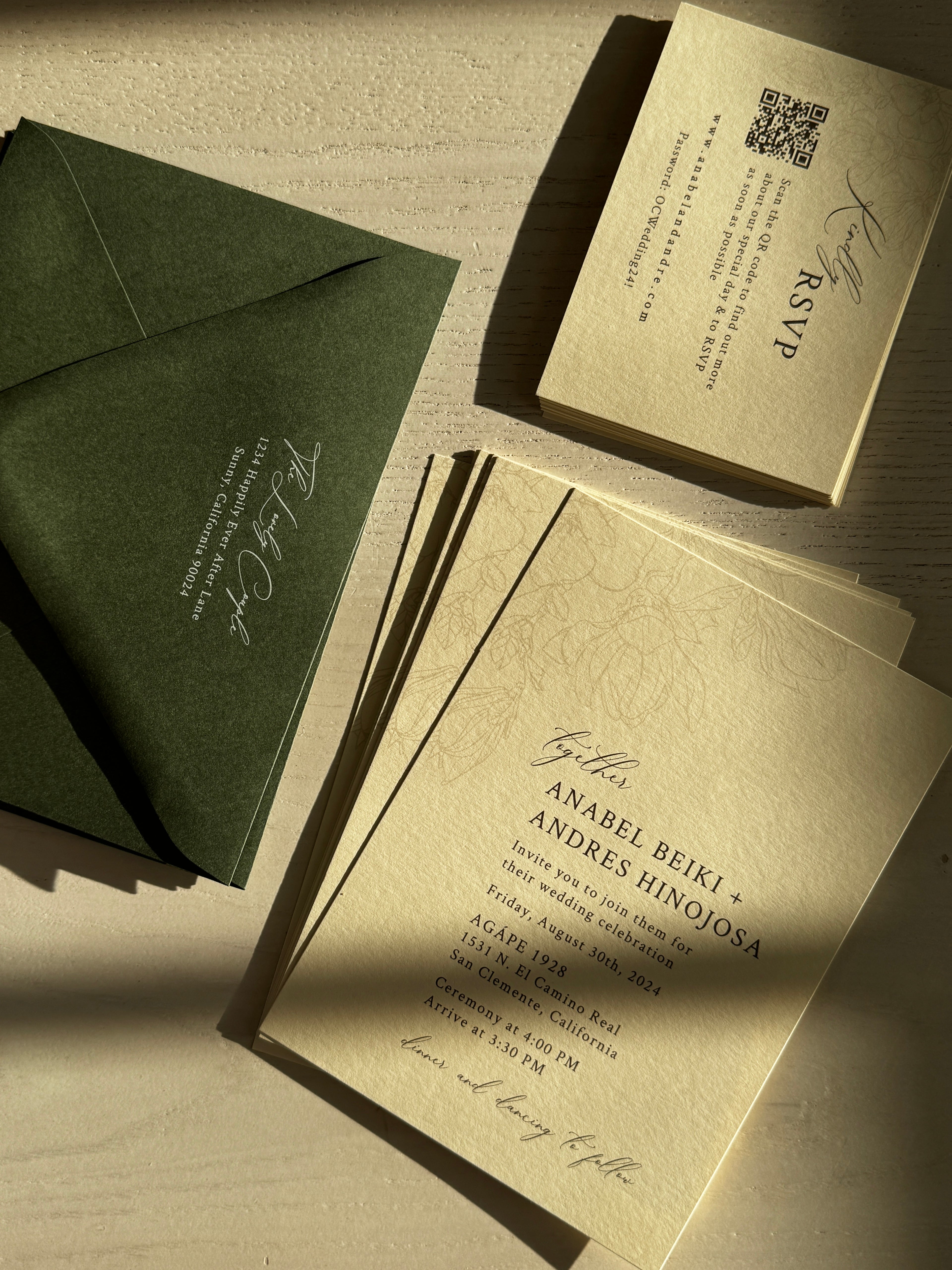 Magnolia Invitation Suite | Card Stock Wedding Invitations | Personalized Design