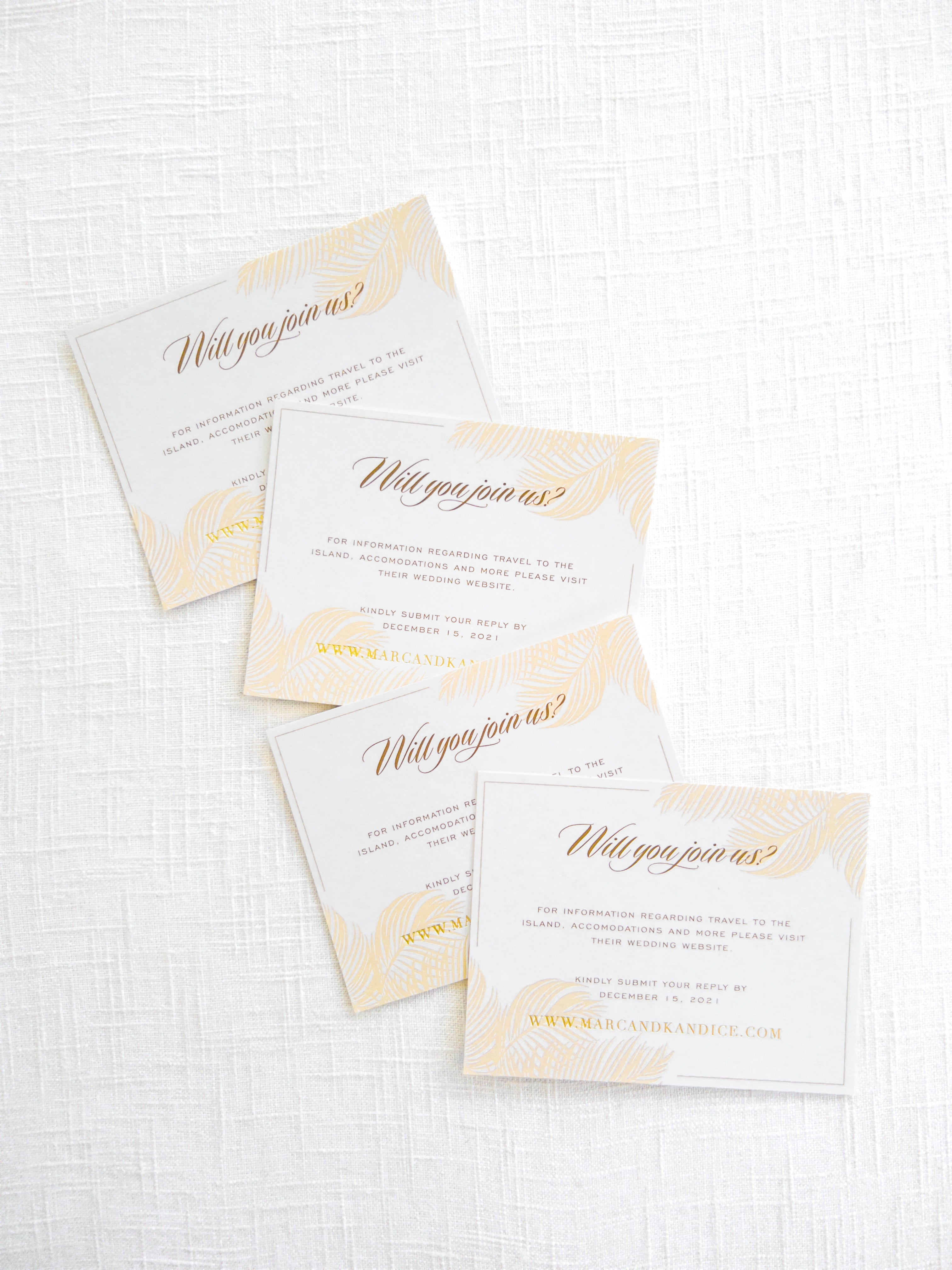 The Palm Collection - Style No. 3 | Semi-Custom Acrylic Invitations