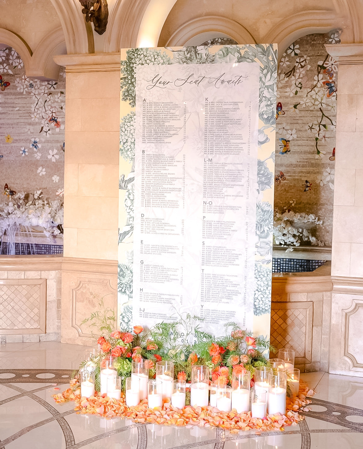Personalized 4' x 8' Seating Chart Wall (Los Angeles Area)