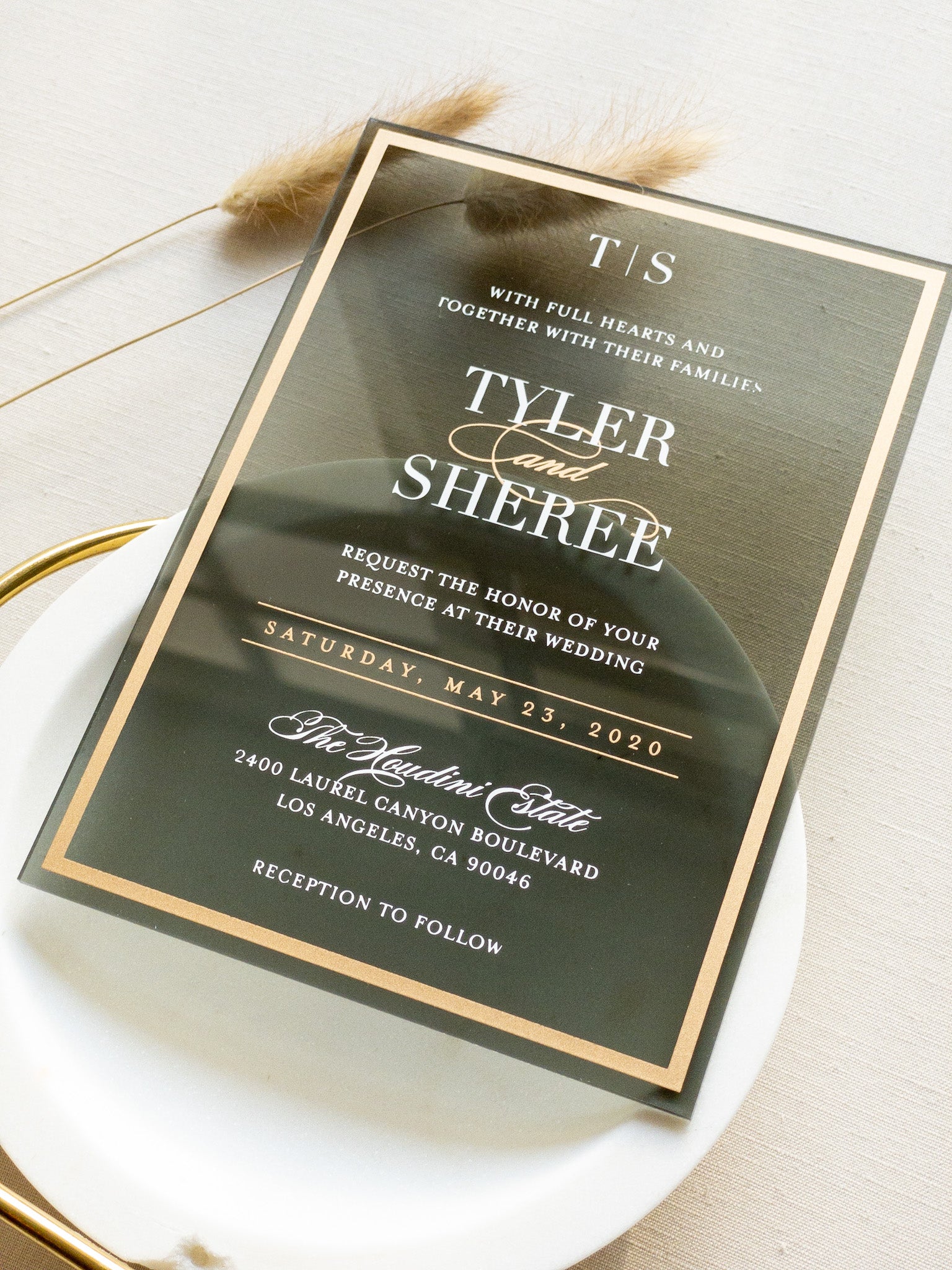 Frame'd Collection | Transparent Black Acrylic Invitations