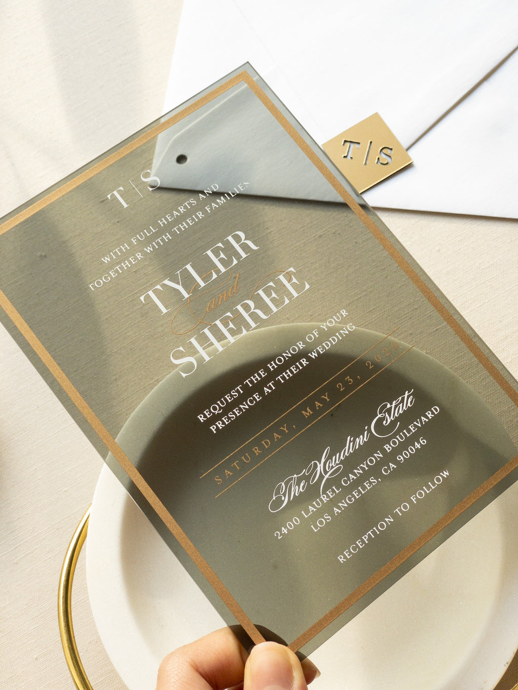 Frame'd Collection | Transparent Black Acrylic Invitations