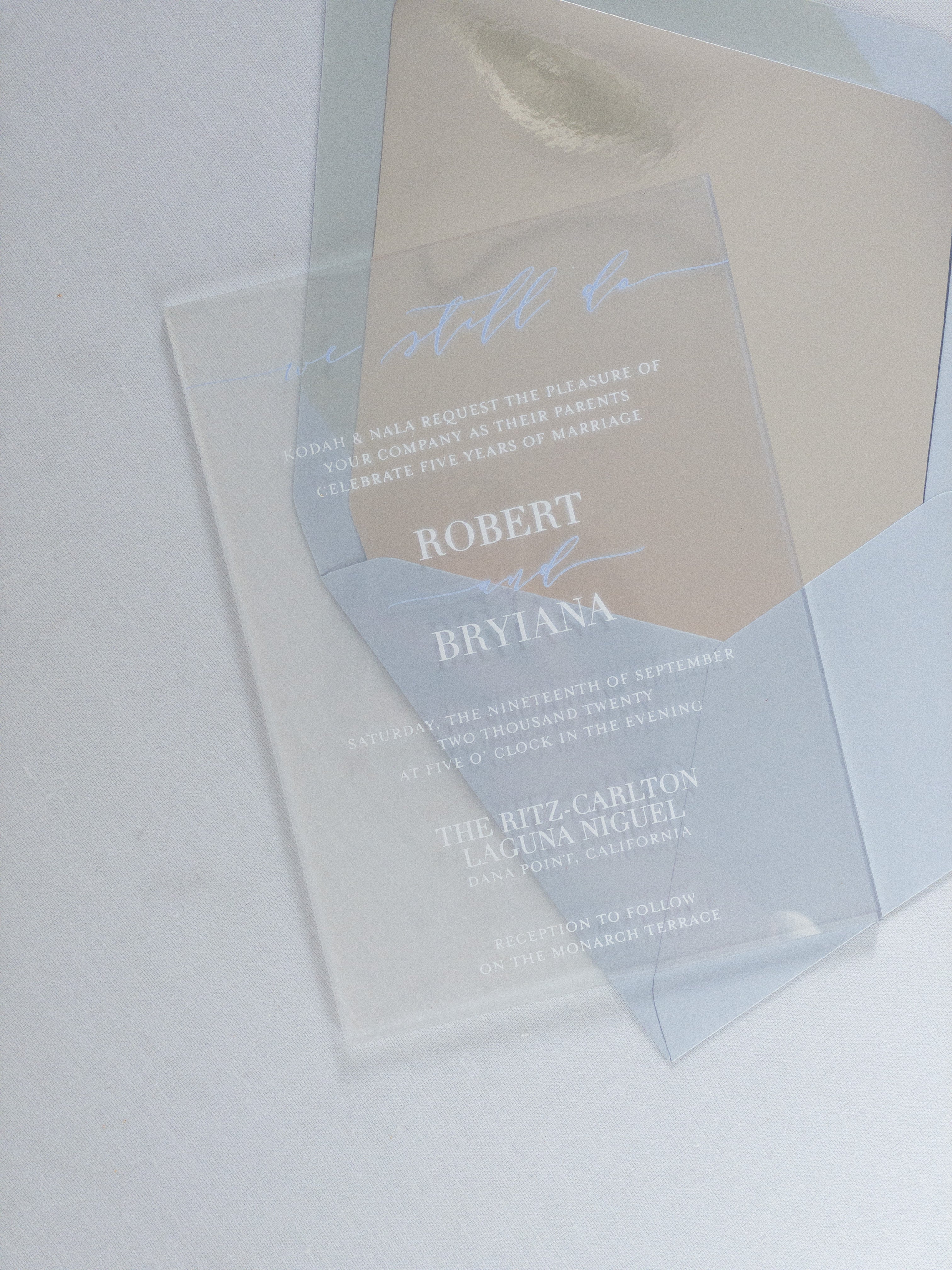We Still Do Vow Renewal Invitations | Semi-Custom Acrylic Invitations