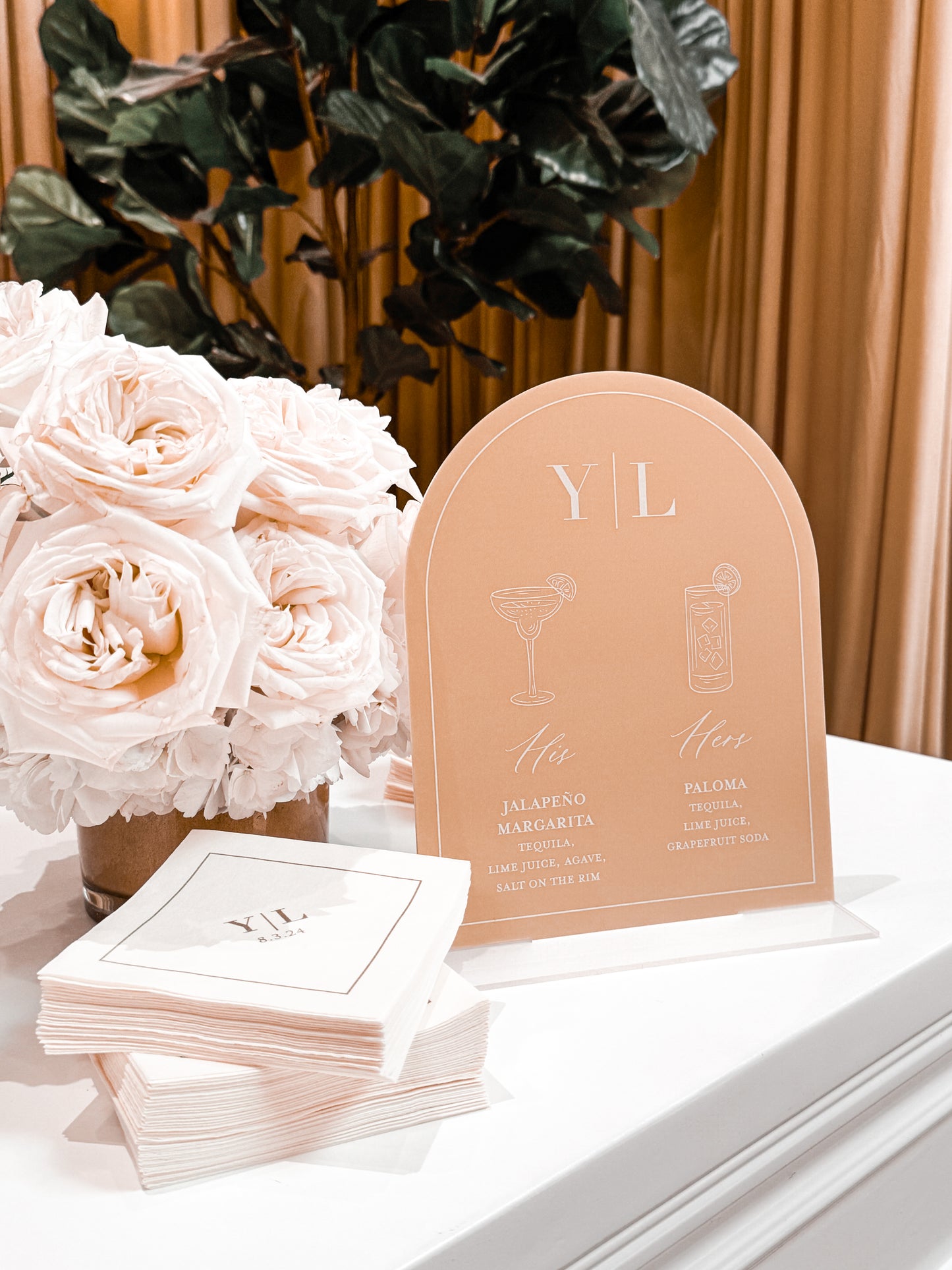 The Paloma – Acrylic Signature Drinks Sign with Cocktail Illustrations