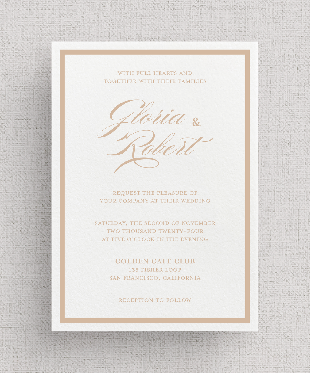 Frame'd - No. 2 | Card Stock Wedding Invitations | Classic Script Invitations with Border