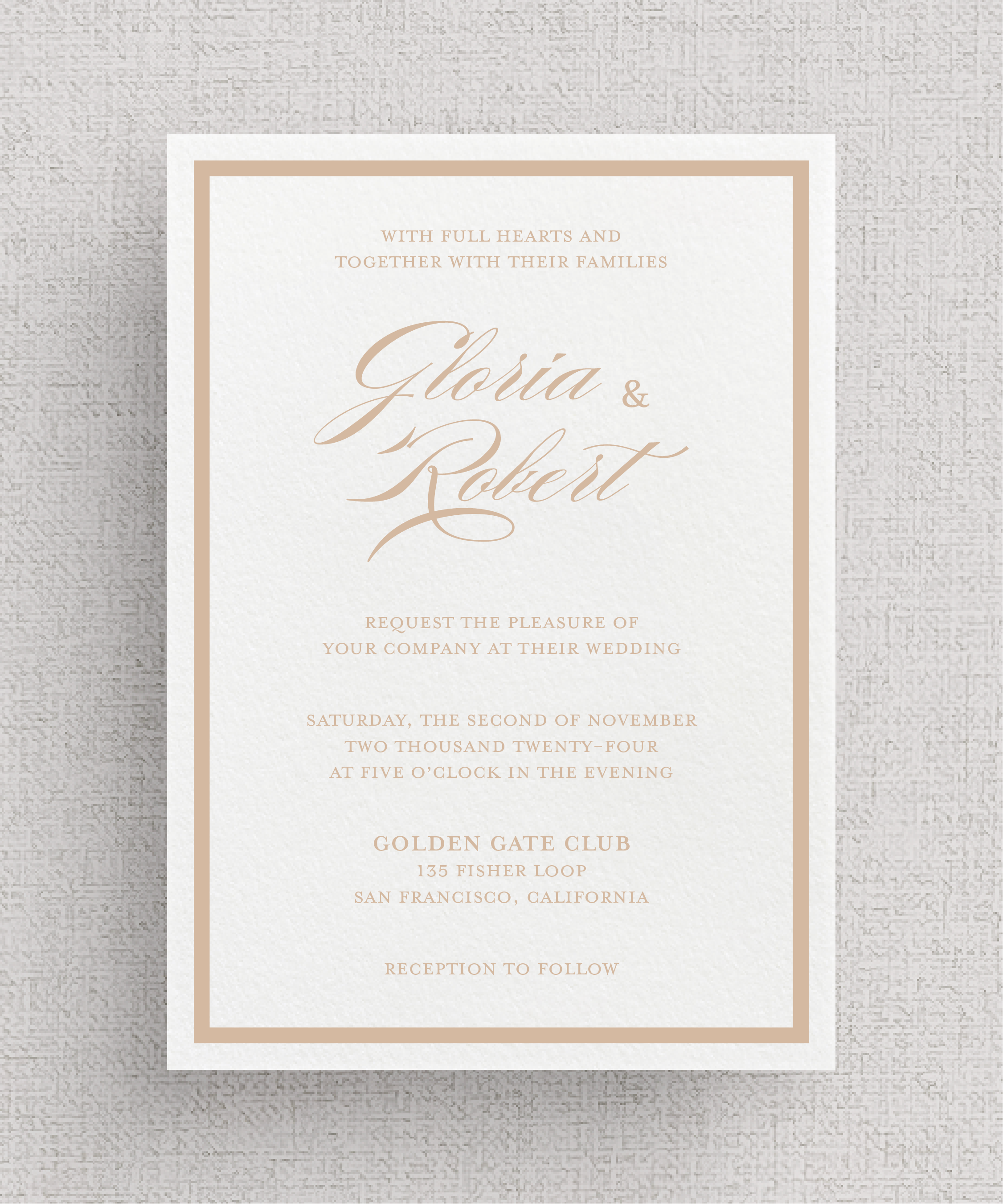 Frame'd - No. 2 | Card Stock Wedding Invitations | Classic Script Invitations with Border