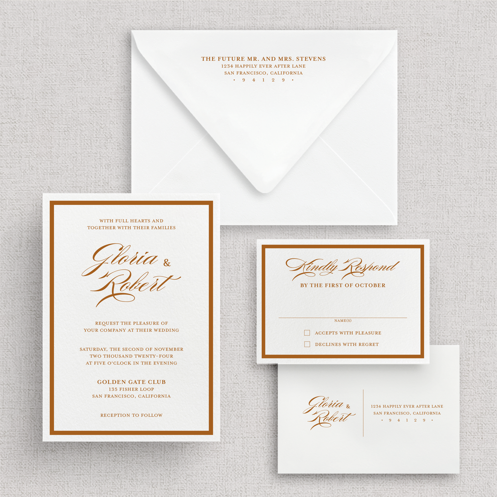 Frame'd - No. 2 | Card Stock Wedding Invitations | Classic Script Invitations with Border