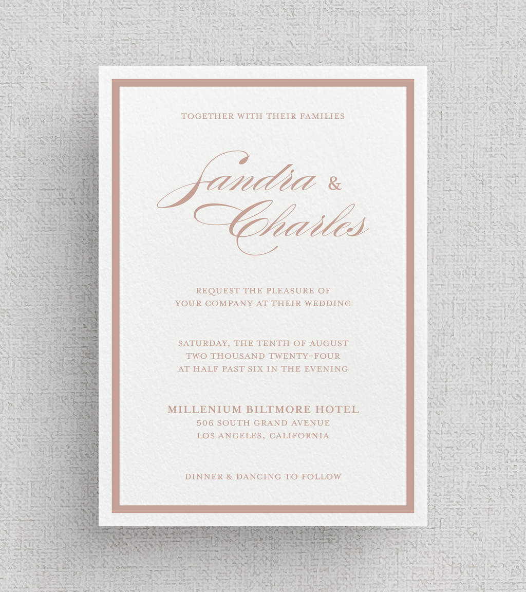 Frame'd - No. 2 | Card Stock Wedding Invitations | Classic Script Invitations with Border