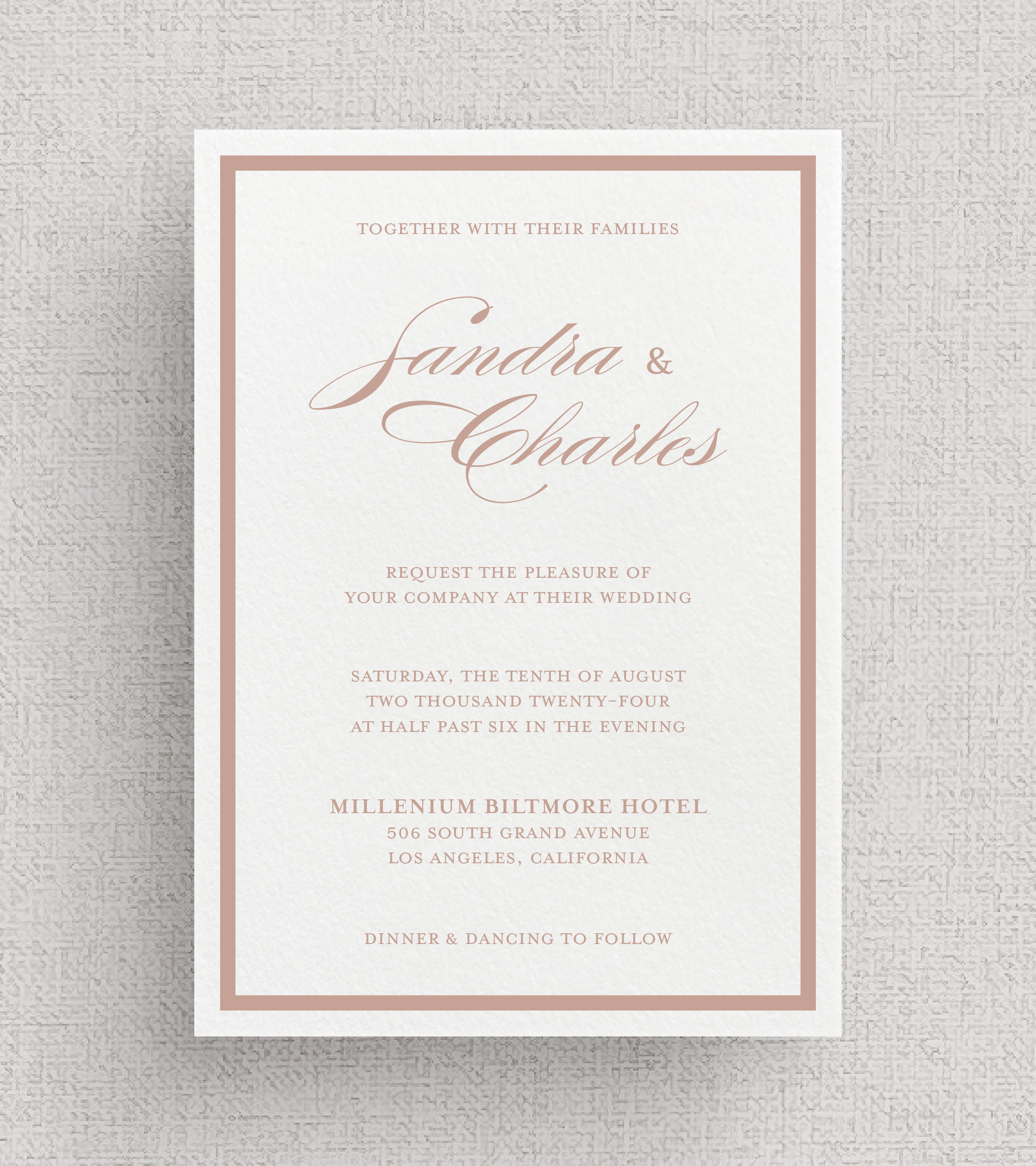 Frame'd - No. 2 | Card Stock Wedding Invitations | Classic Script Invitations with Border