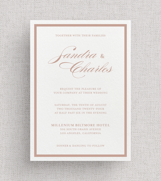 Frame'd - No. 2 | Card Stock Wedding Invitations | Classic Script Invitations with Border