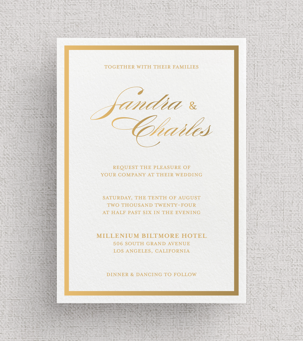 Frame'd - No. 2 | Card Stock Wedding Invitations | Classic Script Invitations with Border