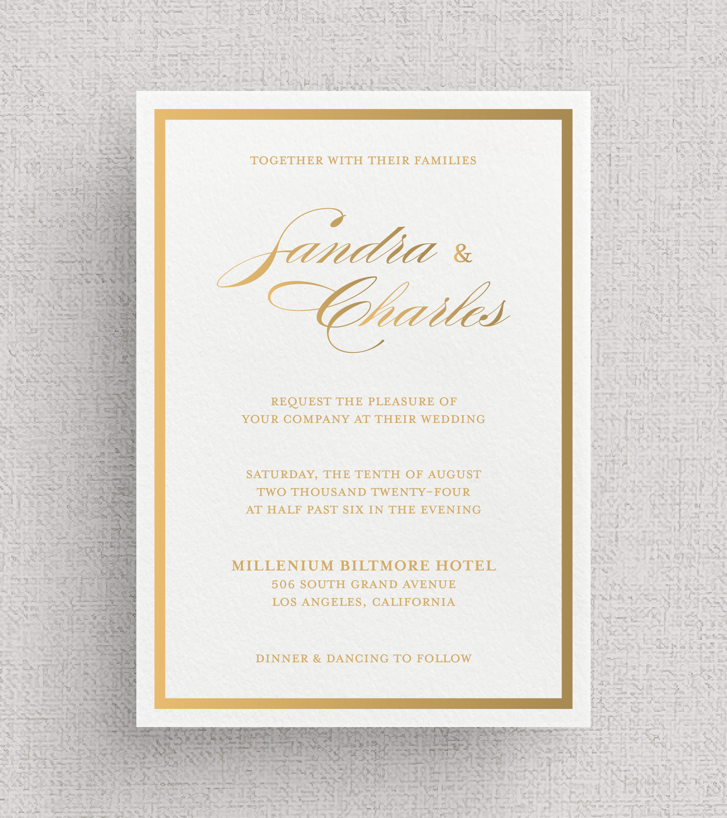 Frame'd - No. 2 | Card Stock Wedding Invitations | Classic Script Invitations with Border
