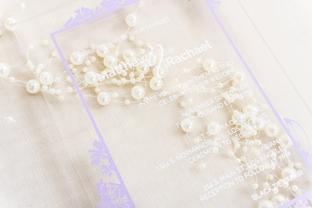 Floral Frame | Semi-Custom Clear Acrylic Invitations