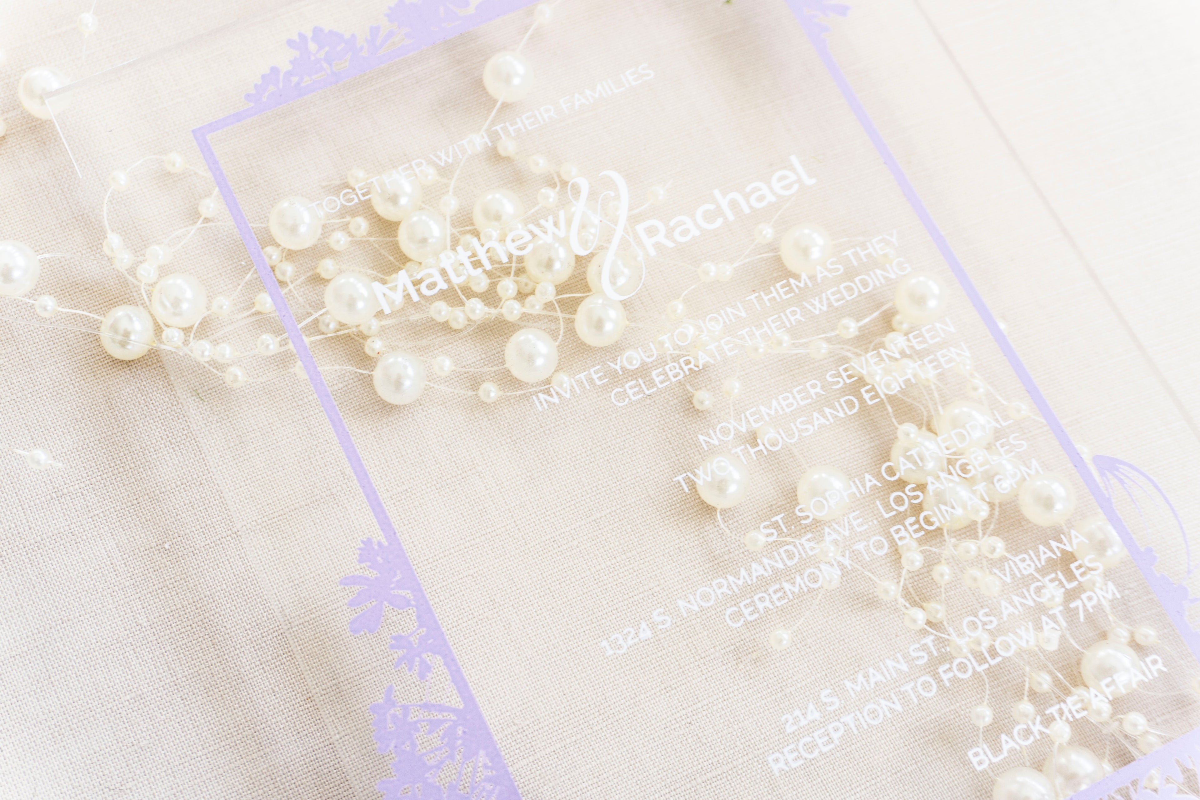 Floral Frame | Semi-Custom Clear Acrylic Invitations