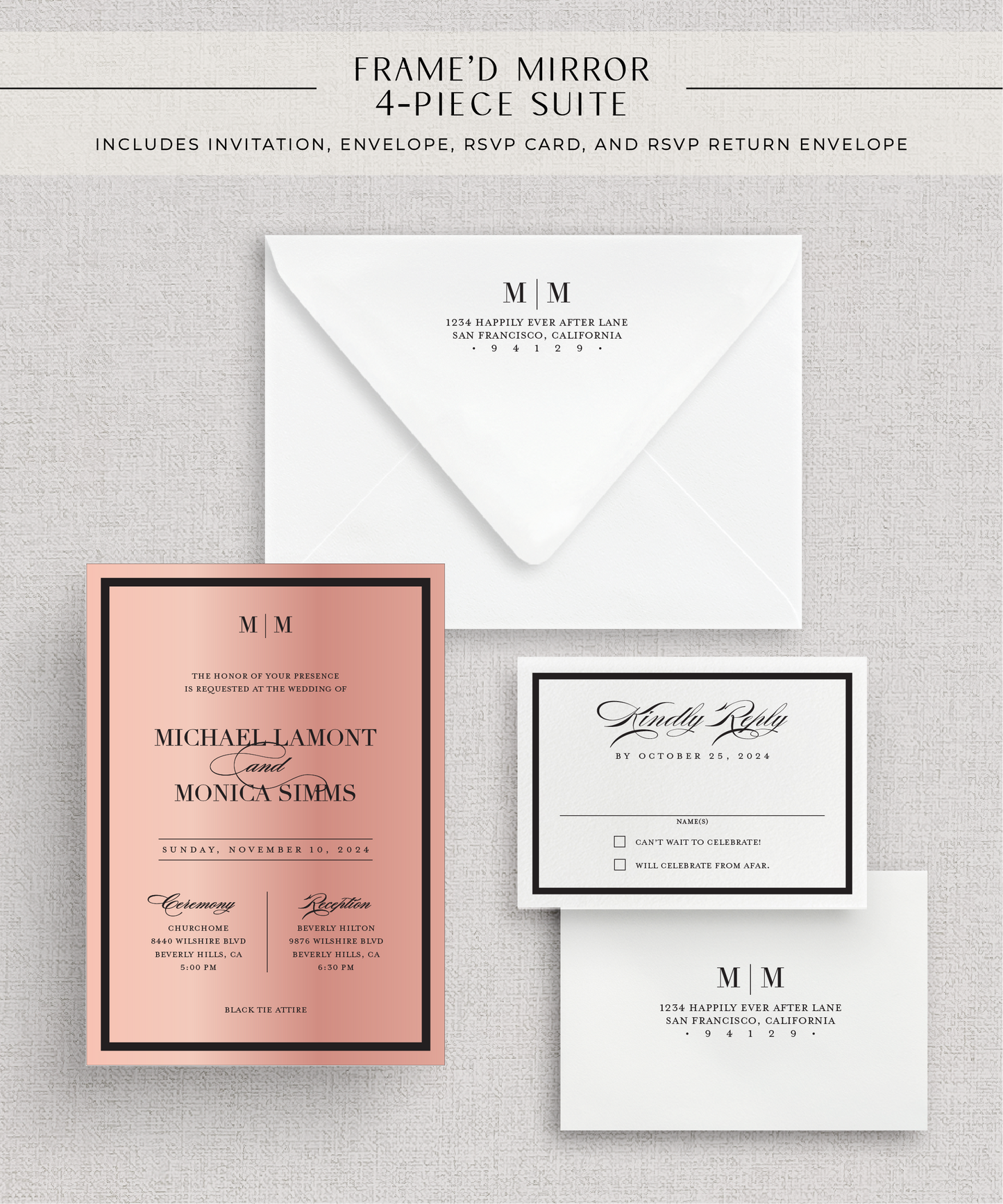 Frame'd Collection | Acrylic Mirror Wedding Invitation