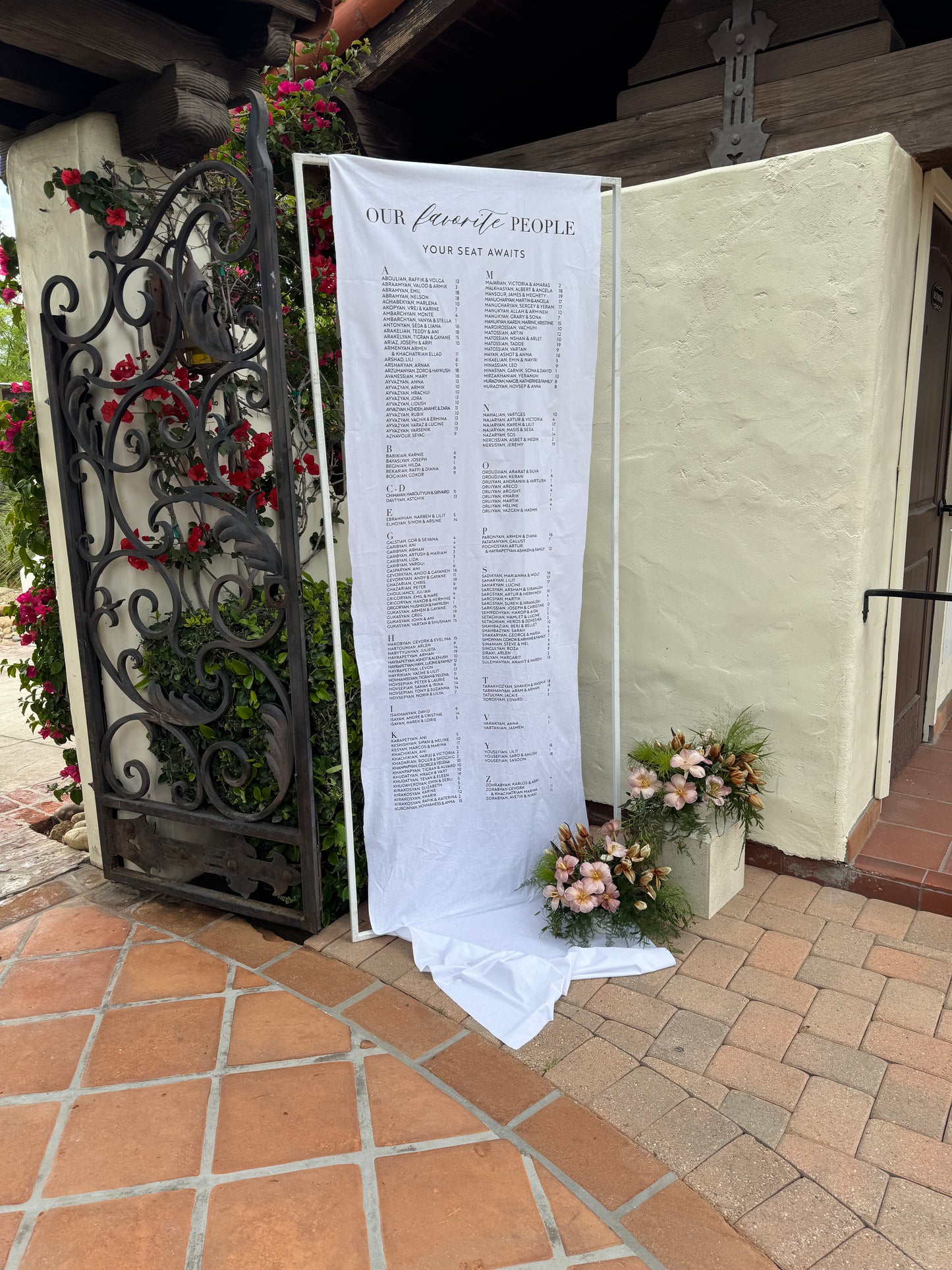 The Sienna - Fabric Seating Chart