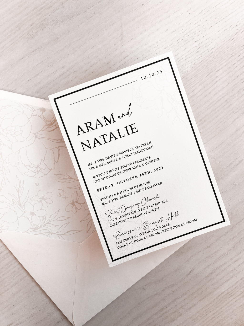 Modern Script Invitation Suite | Card Stock Wedding Invitations | Personalized Design