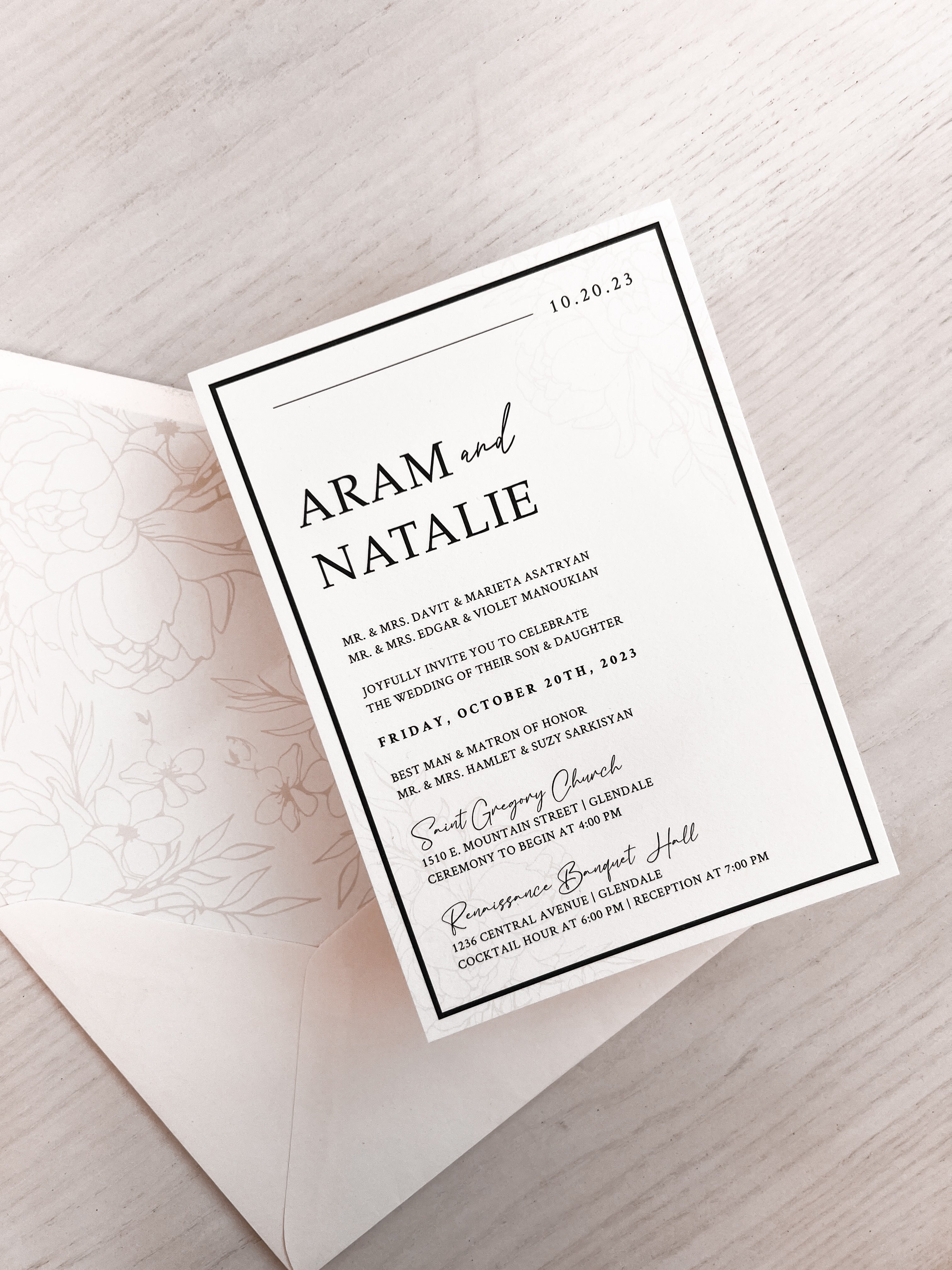 Modern Script Invitation Suite | Card Stock Wedding Invitations | Personalized Design