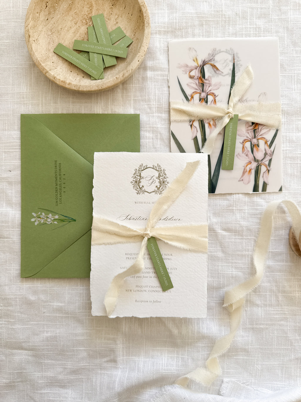 Iris Invitation Suite | Card Stock Wedding Invitations - Personalized Design