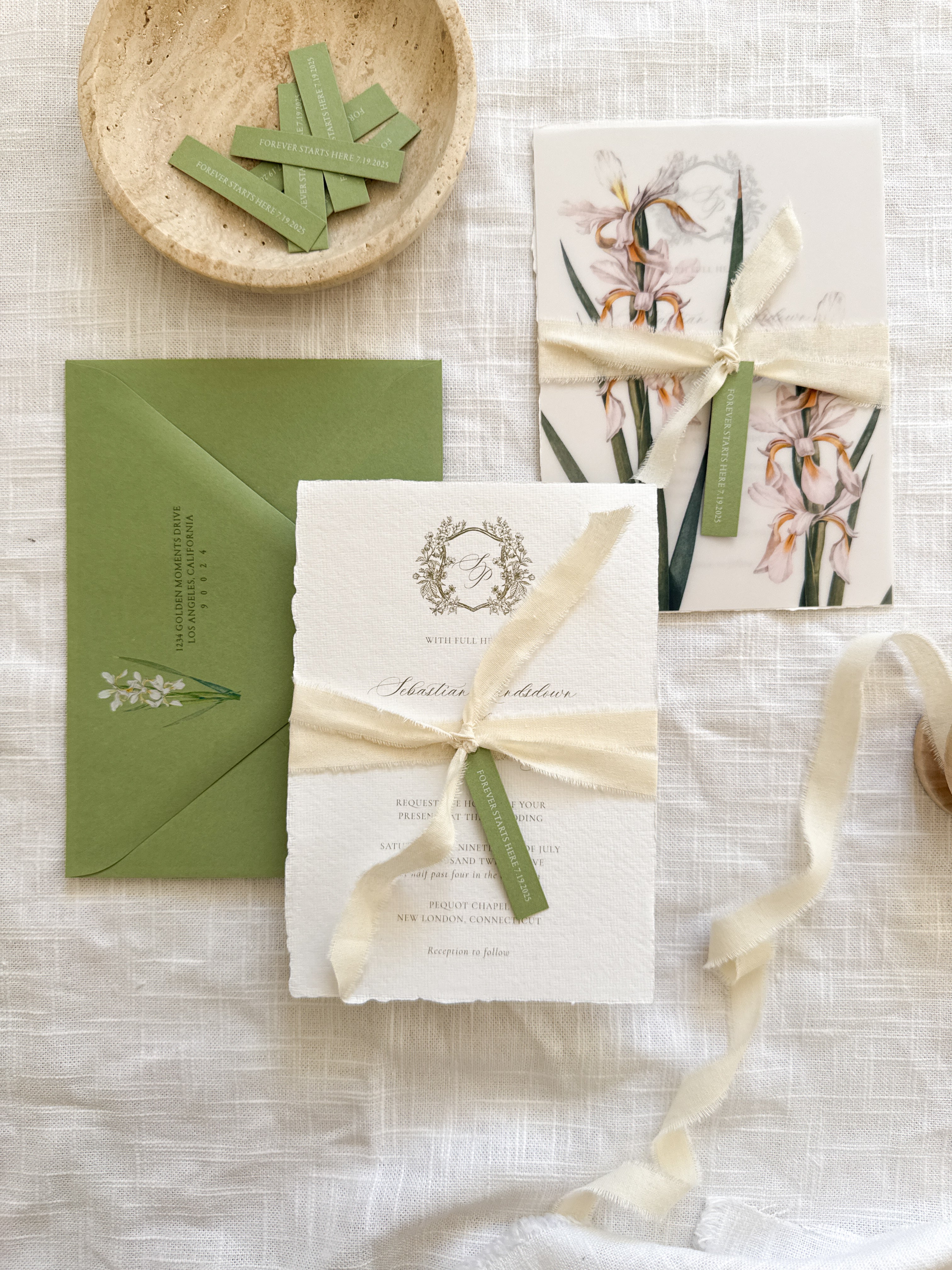 Iris Invitation Suite | Card Stock Wedding Invitations - Personalized Design