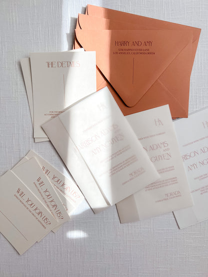 Union Invitation Suite | Modern, Minimal Wedding Invitations | Card Stock