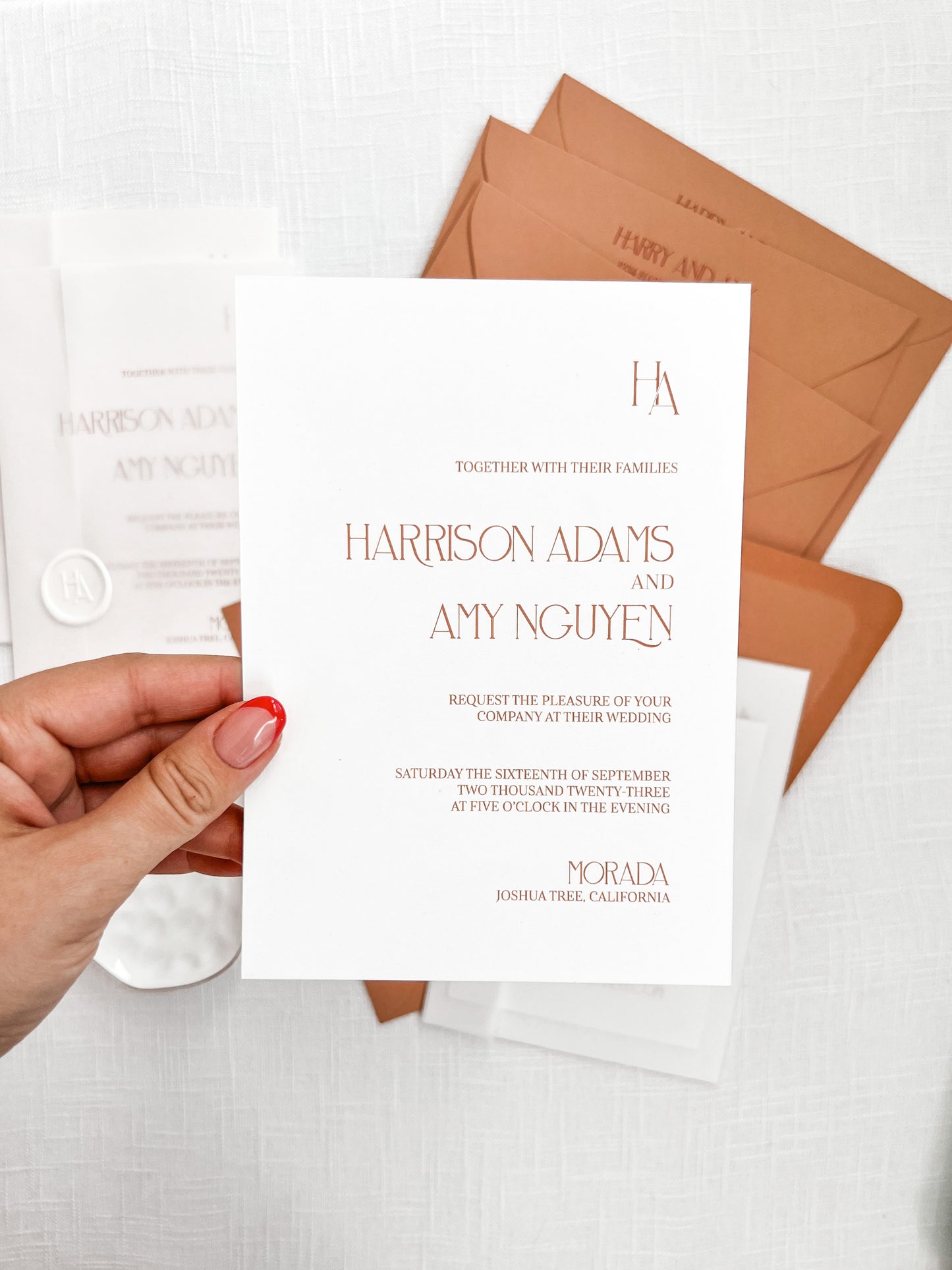 Union Invitation Suite | Modern, Minimal Wedding Invitations | Card Stock
