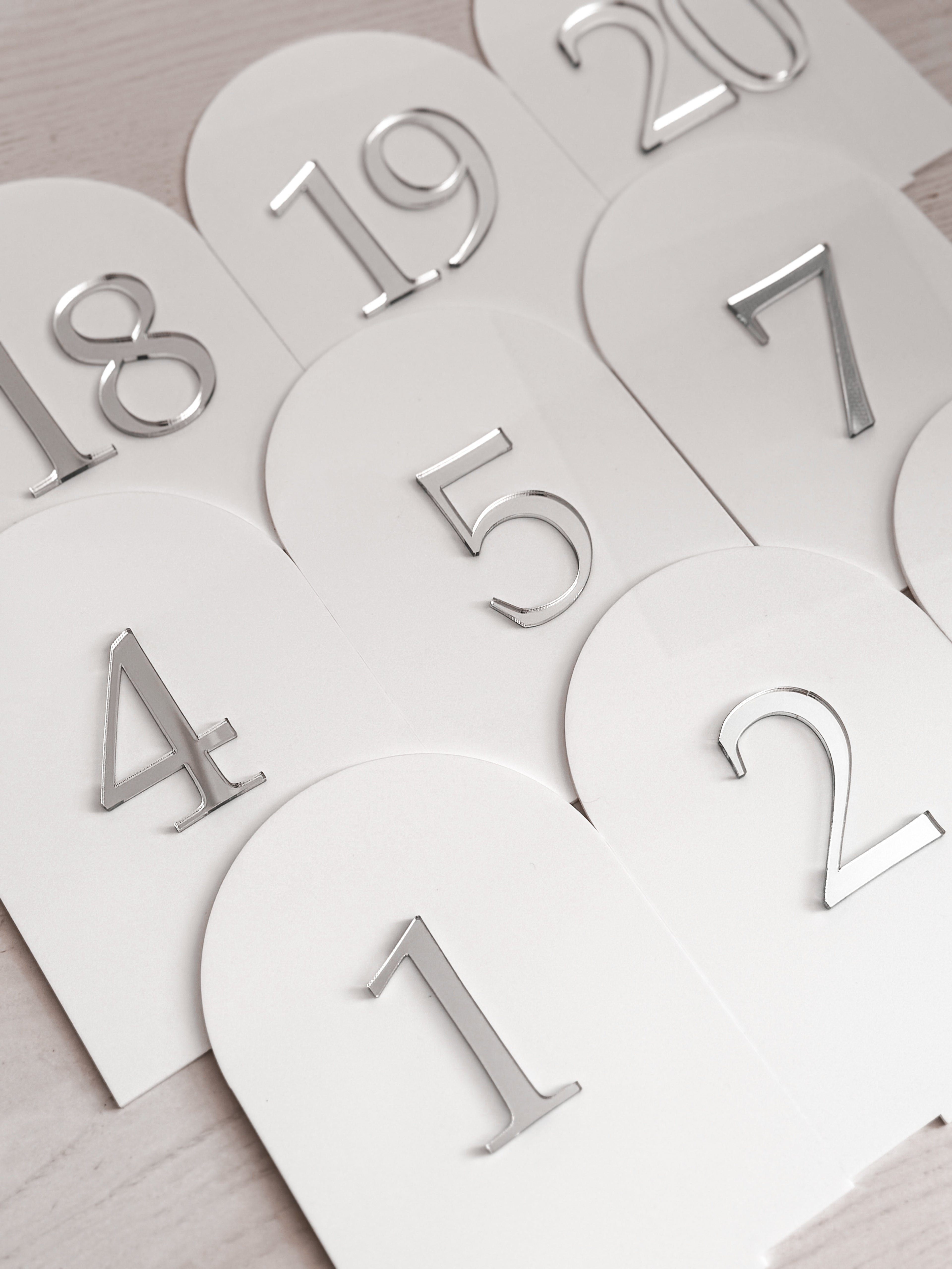 Arch Table Numbers - Style No. 1 | Acrylic Wedding Signs