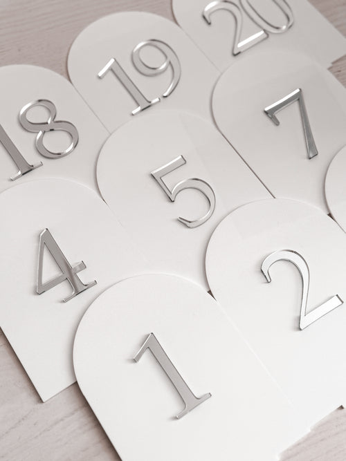 Arch Table Numbers - Style No. 1 | Acrylic Wedding Signs