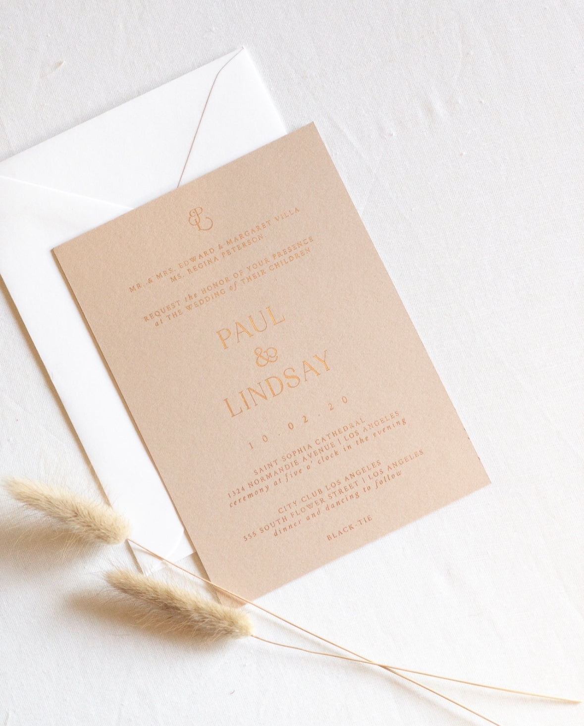 Minimal Romance Invitation Suite | Card Stock Wedding Invitations | Personalized Design