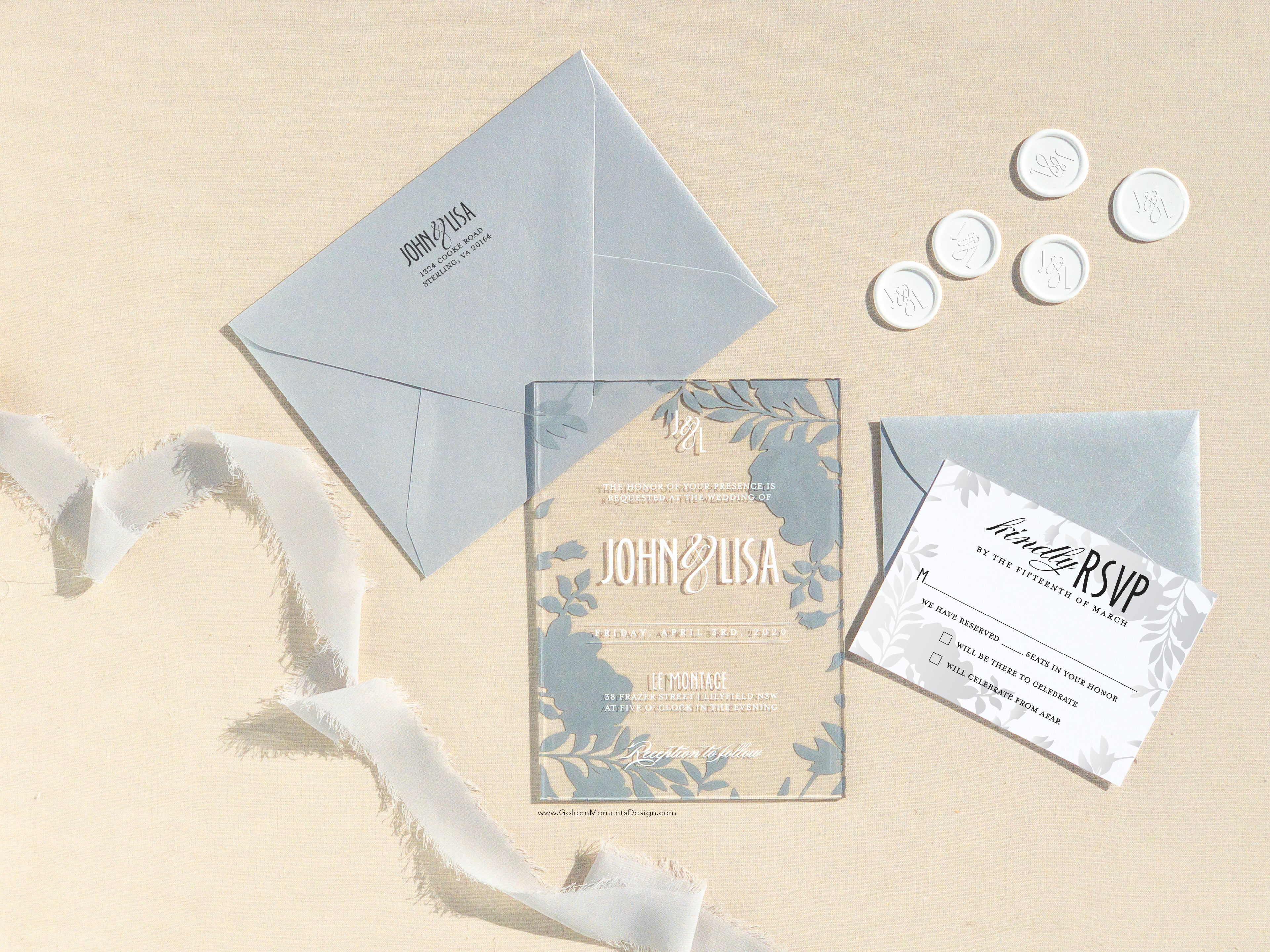Boho Chic Collection | Semi-Custom Acrylic Invitations