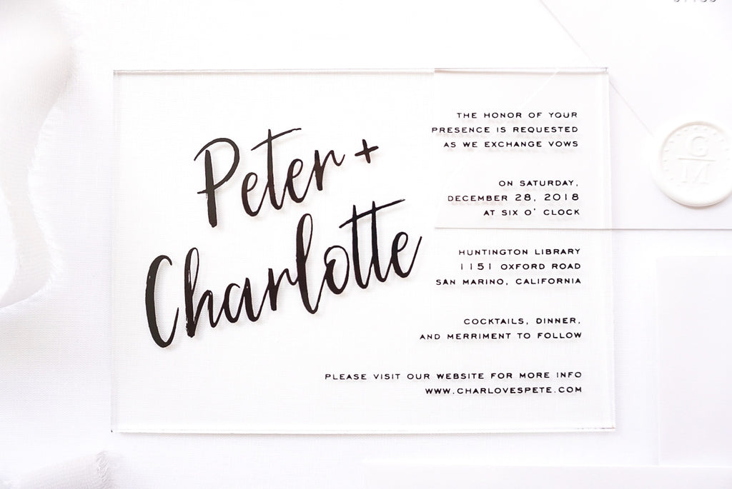 Bold Script | Clear Acrylic Wedding Invitations