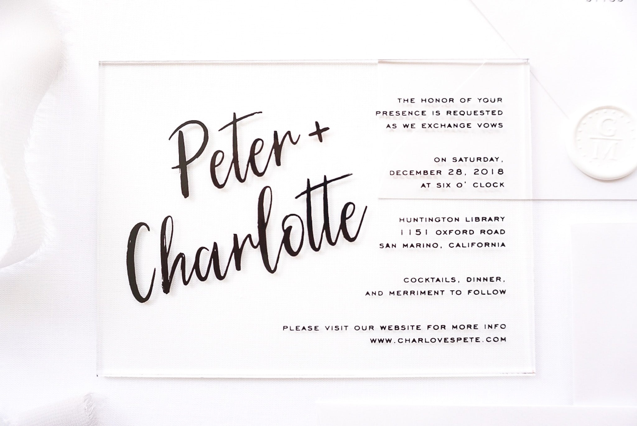 Bold Script | Clear Acrylic Wedding Invitations