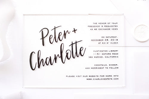 Bold Script | Clear Acrylic Wedding Invitations