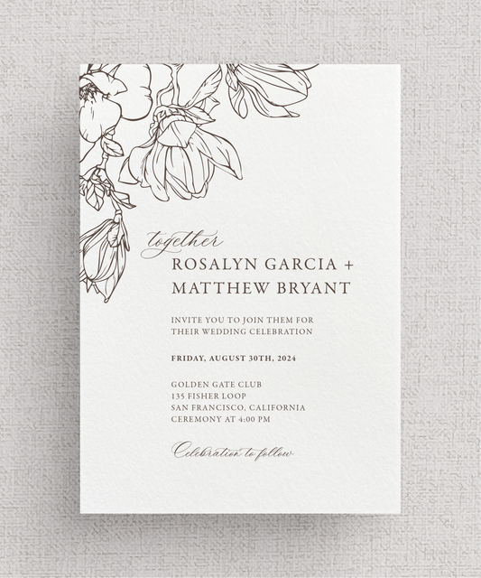 Magnolia Invitation Suite | Card Stock Wedding Invitations | Personalized Design