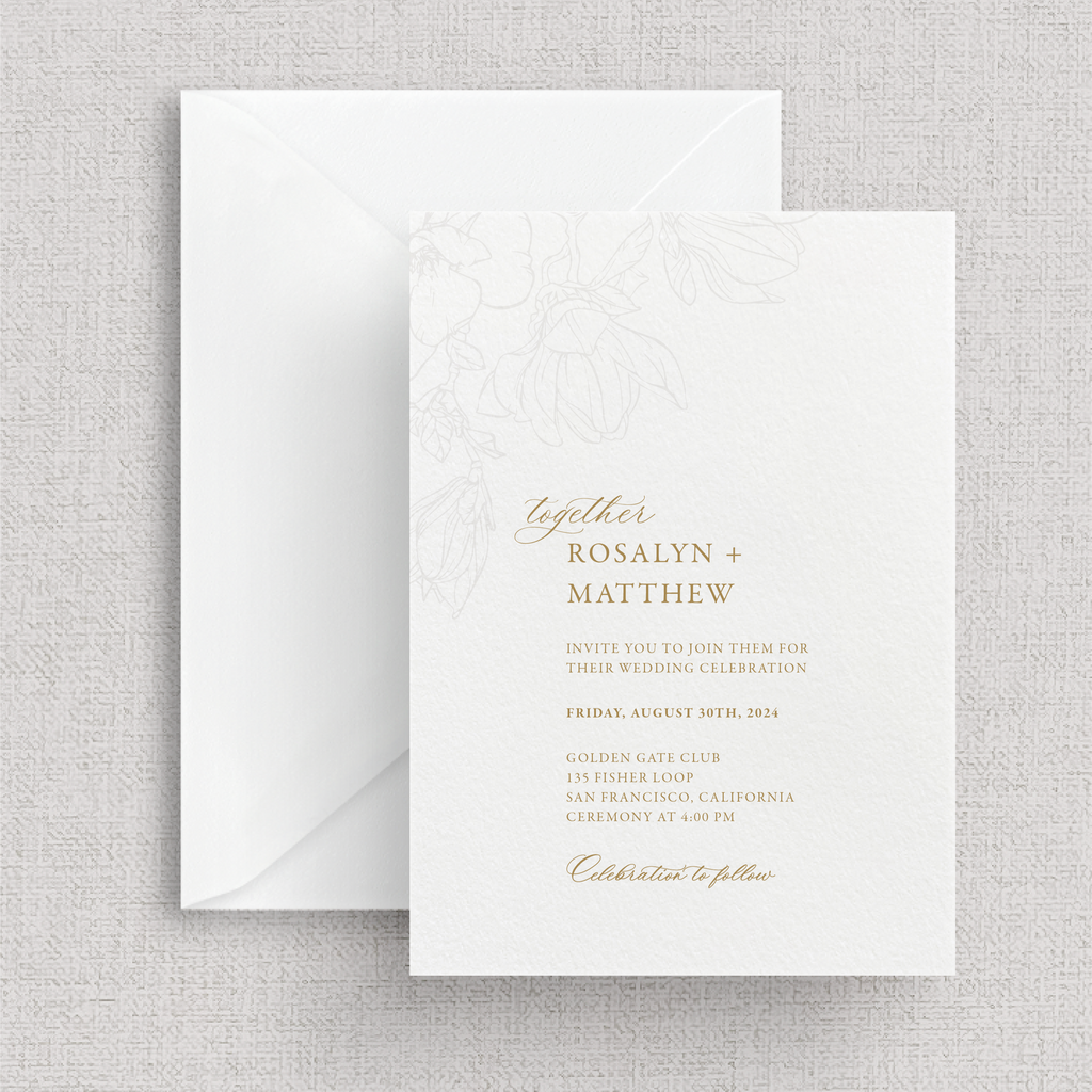 Magnolia Invitation Suite | Card Stock Wedding Invitations | Personalized Design