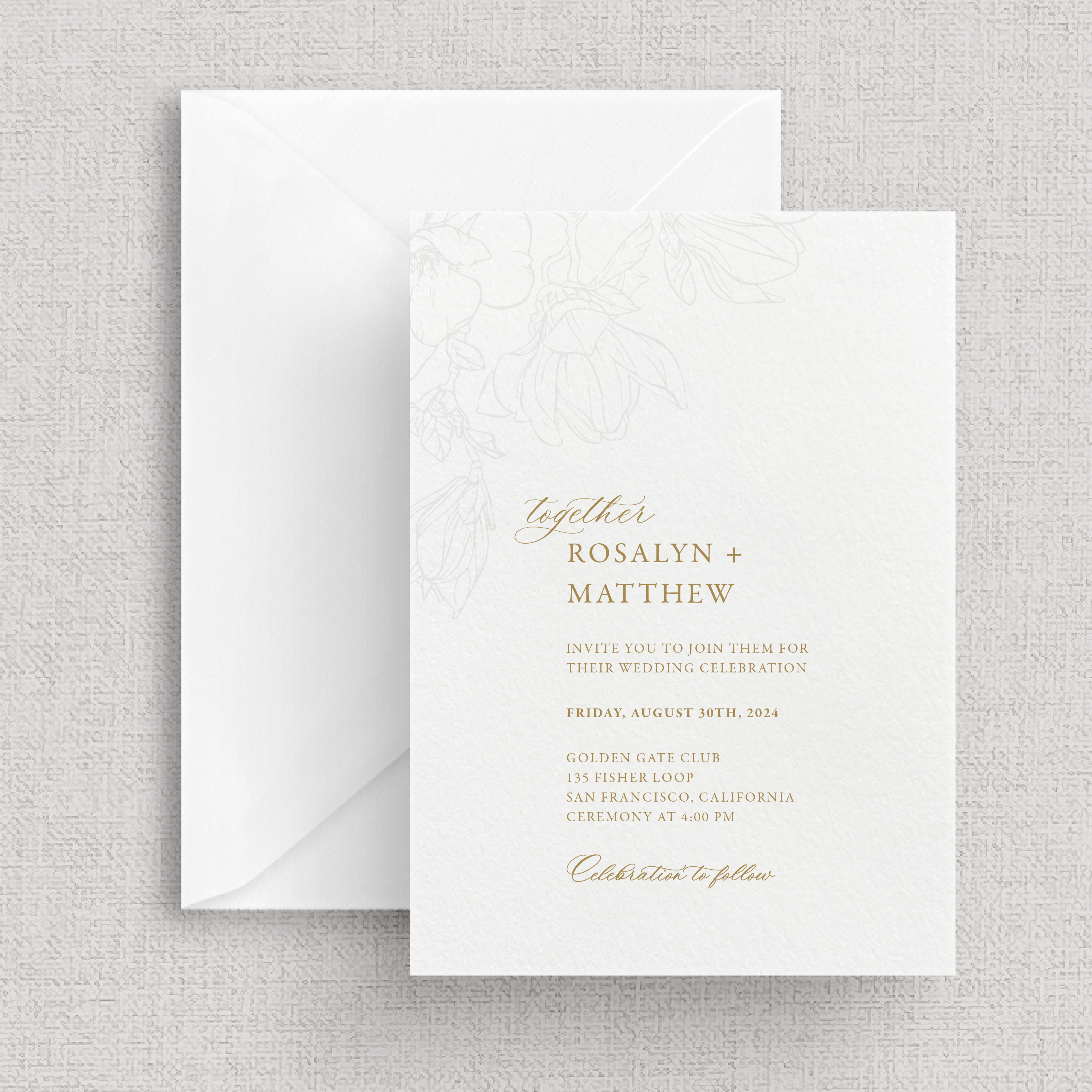 Magnolia Invitation Suite | Card Stock Wedding Invitations | Personalized Design