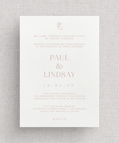 Minimal Romance Invitation Suite | Card Stock Wedding Invitations | Personalized Design