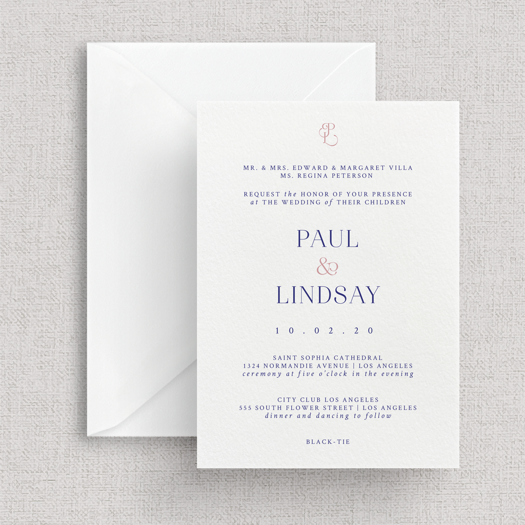 Minimal Romance Invitation Suite | Card Stock Wedding Invitations | Personalized Design