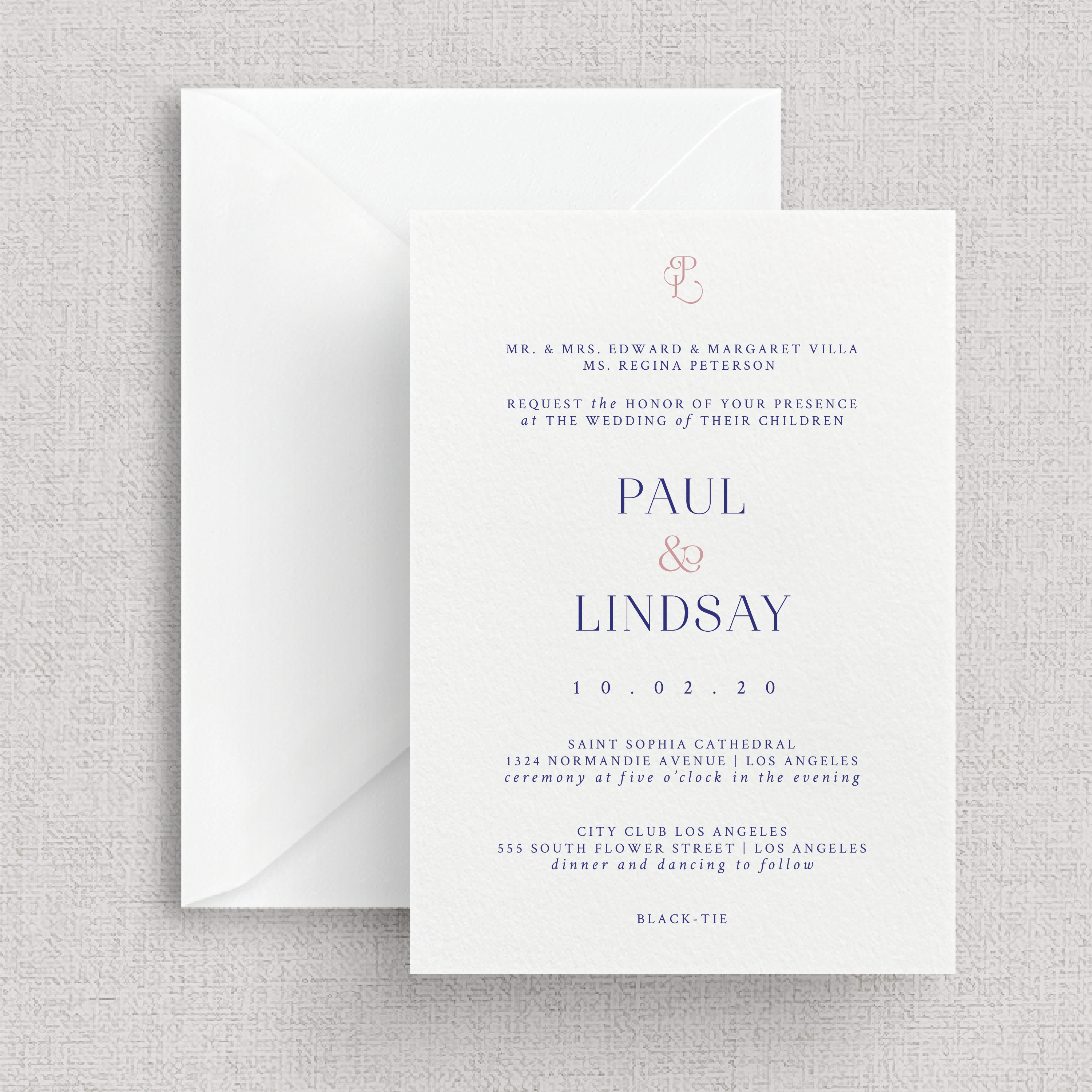 Minimal Romance Invitation Suite | Card Stock Wedding Invitations | Personalized Design