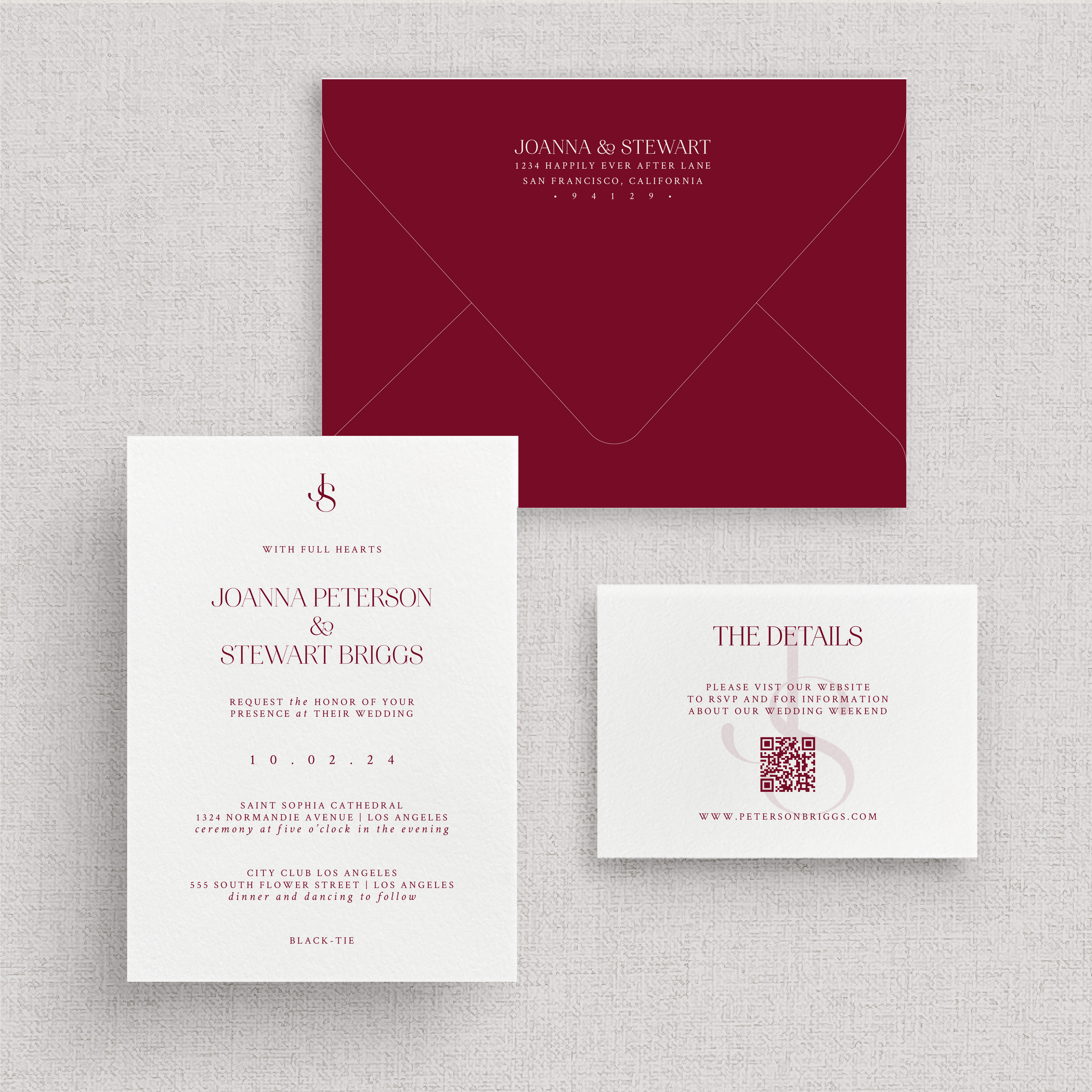 Minimal Romance Invitation Suite | Card Stock Wedding Invitations | Personalized Design