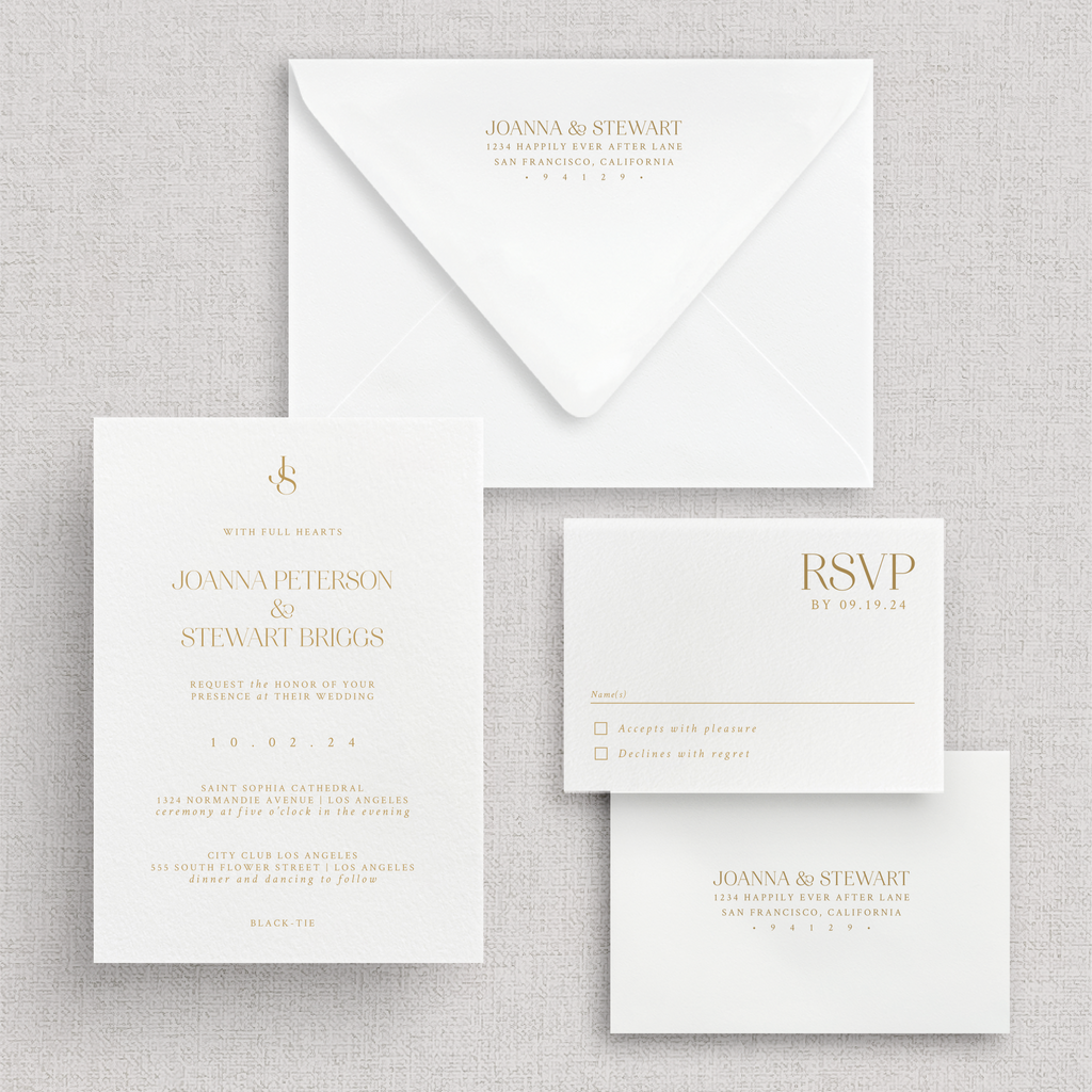 Minimal Romance Invitation Suite | Card Stock Wedding Invitations | Personalized Design