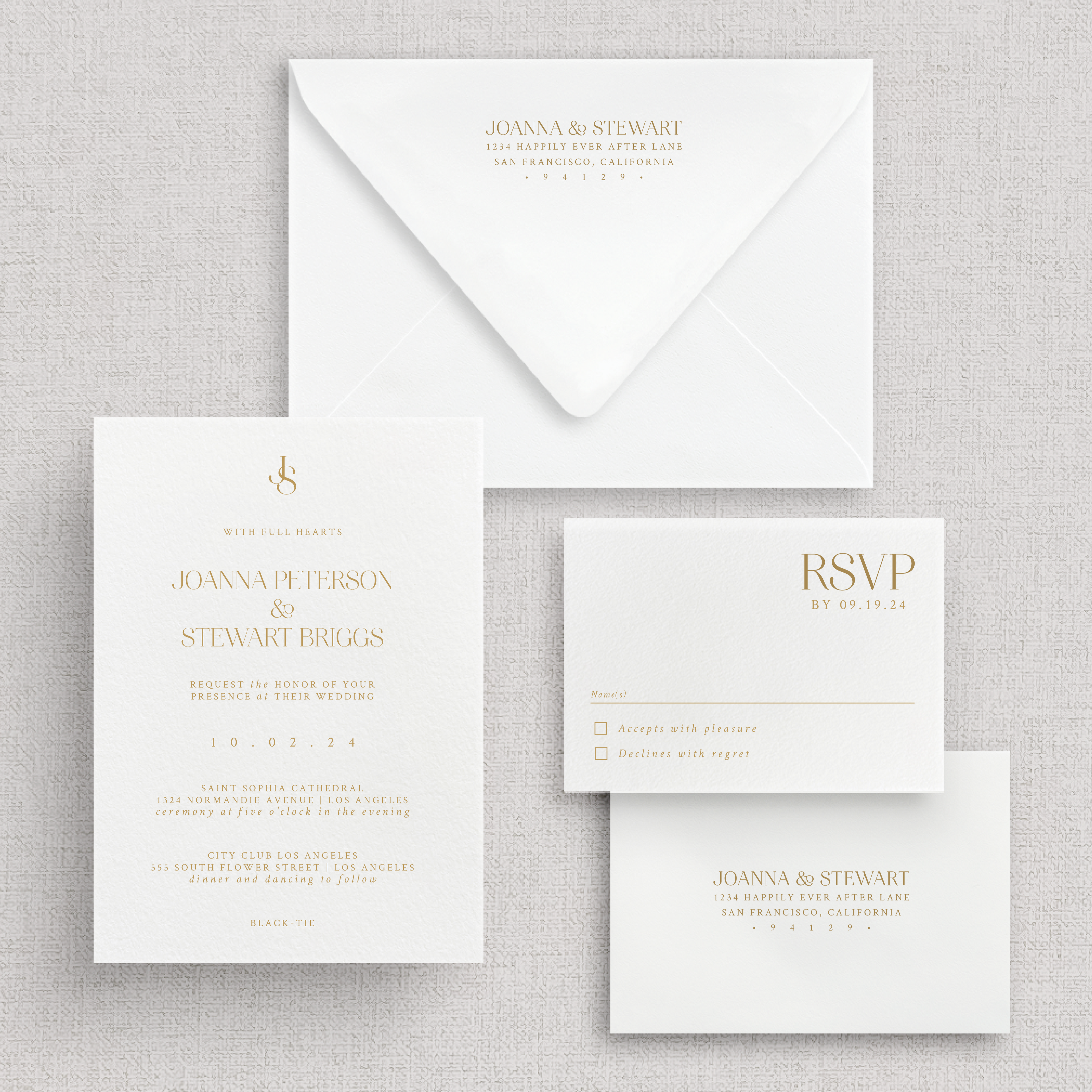 Minimal Romance Invitation Suite | Card Stock Wedding Invitations | Personalized Design