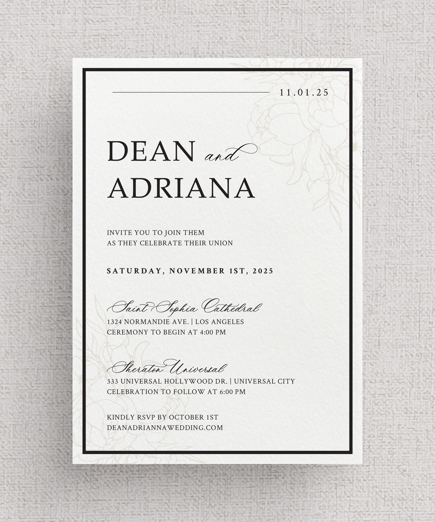 Modern Script Invitation Suite | Card Stock Wedding Invitations | Personalized Design