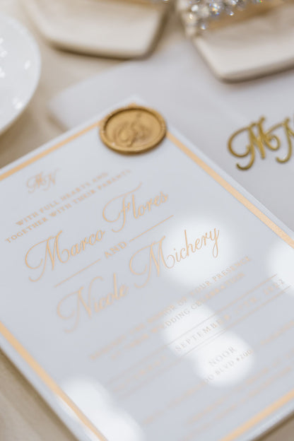 Frame'd Collection | White Acrylic Wedding Invitations