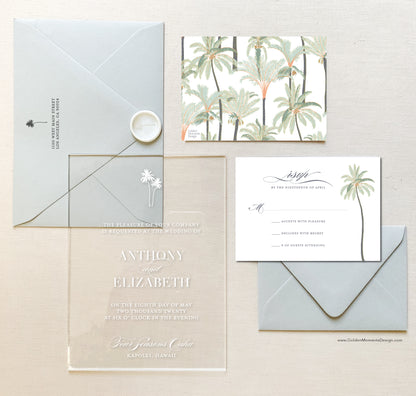 Palm Collection - Style No. 2 | Semi-Custom Acrylic Invitations